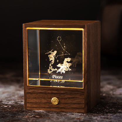 Crystal LED Zodiac Table Lamp