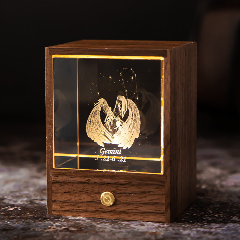 Crystal LED Zodiac Table Lamp